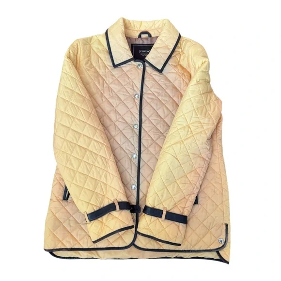 Coach Yellow Quilted Light Jacket - Picture 1 of 11